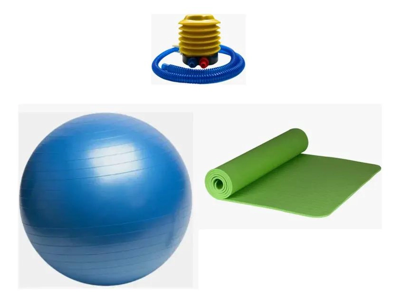 BALON PARA YOGA Y PILATES CON COLCHONETA DE 10MM Y BOMBA DE AIRE - 1