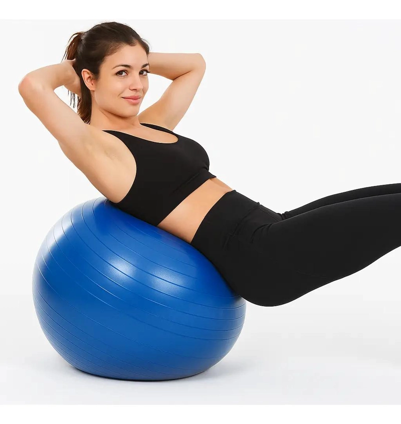 BALON PARA YOGA Y PILATES CON COLCHONETA DE 10MM Y BOMBA DE AIRE - 2
