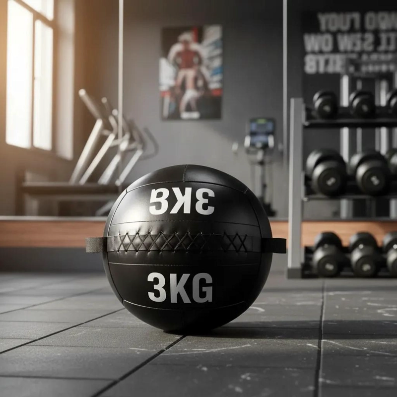 BALON MEDICINAL DE ECOCUERO PARA ENTRENAMIENTO FUNCIONAL DE 3 KG Y 30 CM - 1