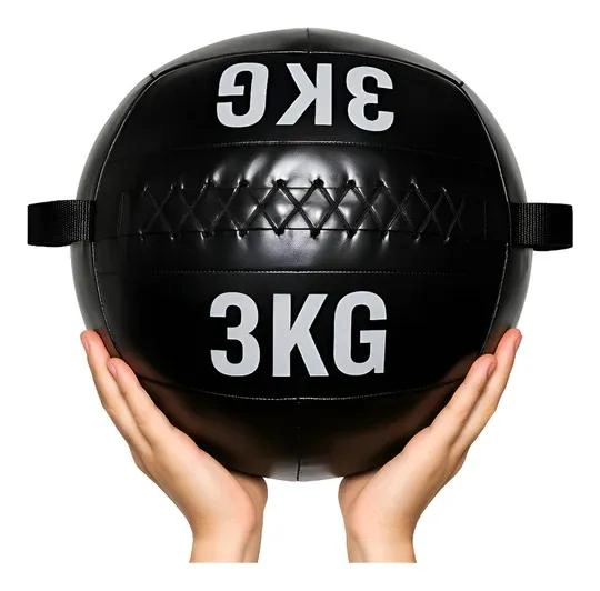BALON MEDICINAL DE ECOCUERO PARA ENTRENAMIENTO FUNCIONAL DE 3 KG Y 30 CM - 3
