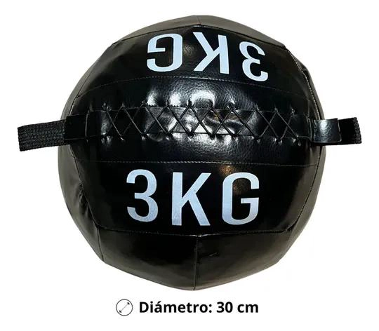BALON MEDICINAL DE ECOCUERO PARA ENTRENAMIENTO FUNCIONAL DE 3 KG Y 30 CM - 5