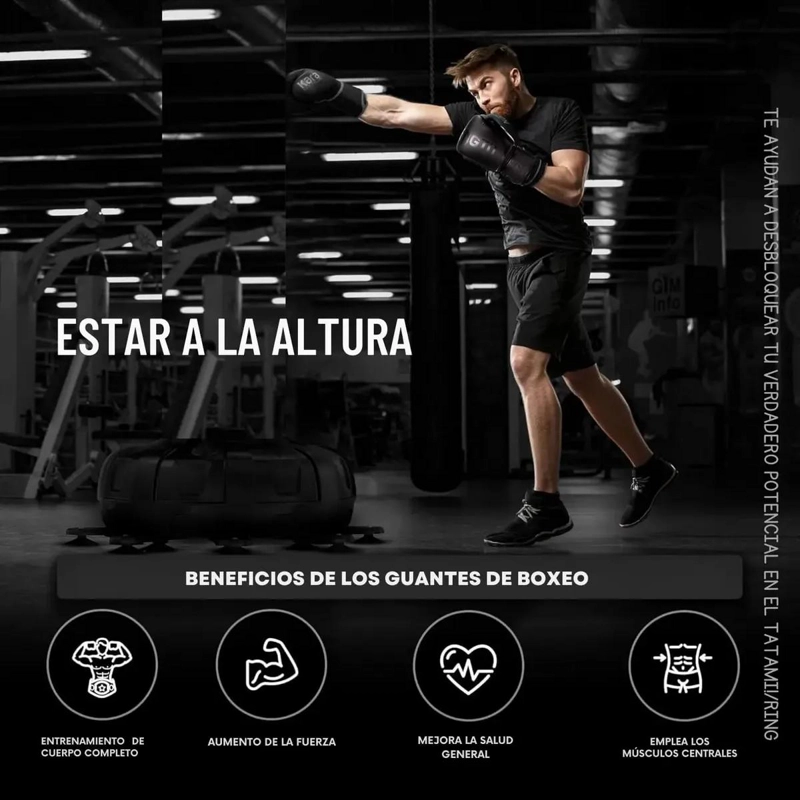 GUANTES DE BOXEO PROFESIONAL CON CIERRE DE VELCRO AJUSTABLE PARA ENTRENAMIENTO - 2