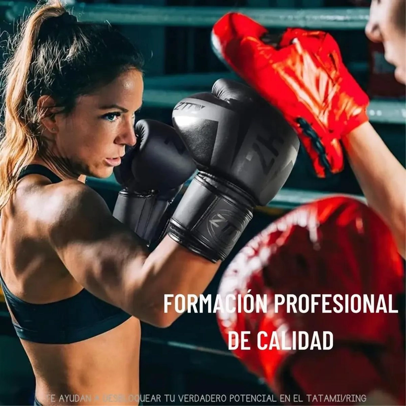 GUANTES DE BOXEO PROFESIONAL CON CIERRE DE VELCRO AJUSTABLE PARA ENTRENAMIENTO - 3