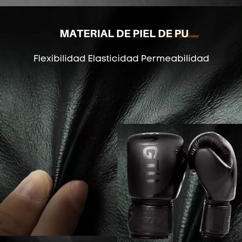 GUANTES DE BOXEO PROFESIONAL CON CIERRE DE VELCRO AJUSTABLE PARA ENTRENAMIENTO - 4