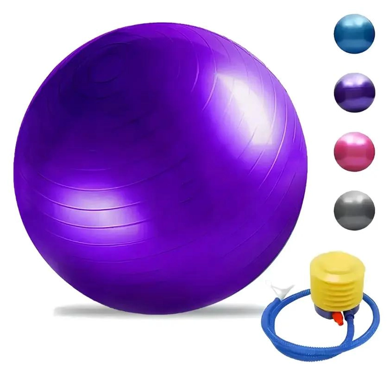 PELOTA DE PILATES Y YOGA DE 75 CM CON INFLADOR INCLUIDO PARA EJERCICIOS - 2