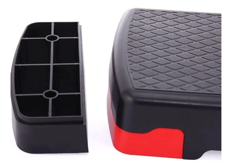 STEP AEROBICO CON DOS NIVELES ANTIDESLIZANTE EN NEGRO Y ROJO - 3