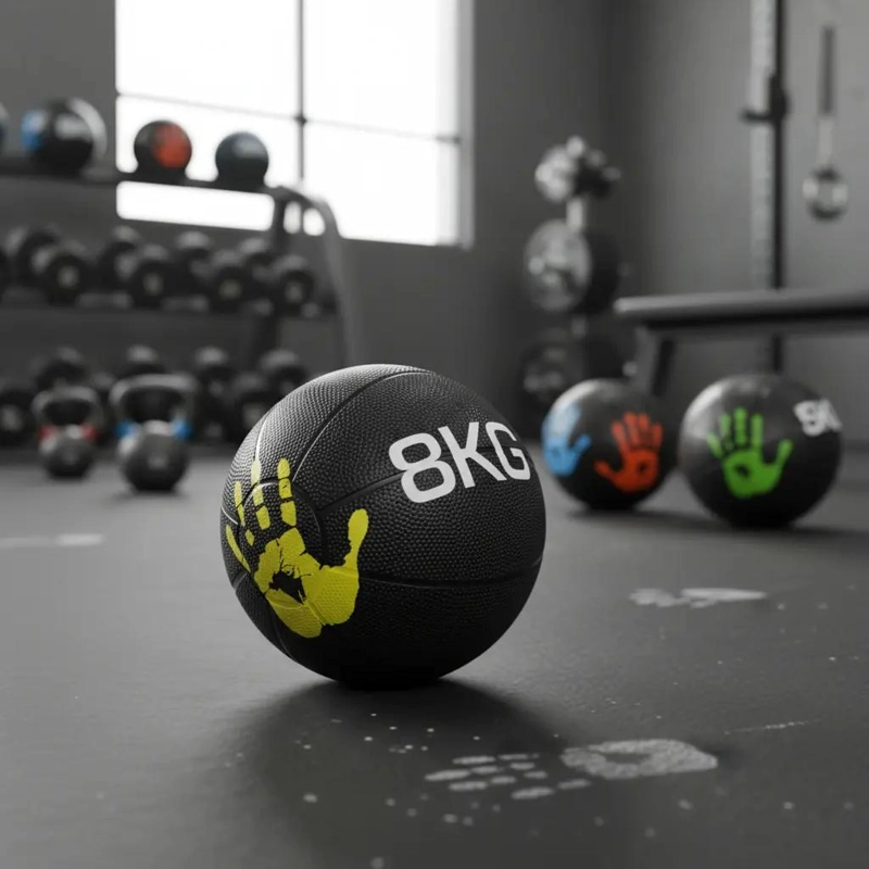 BALON MEDICINAL PARA ENTRENAMIENTO FUNCIONAL DE 3 KG CON SUPERFICIE ANTIDESLIZ - 3