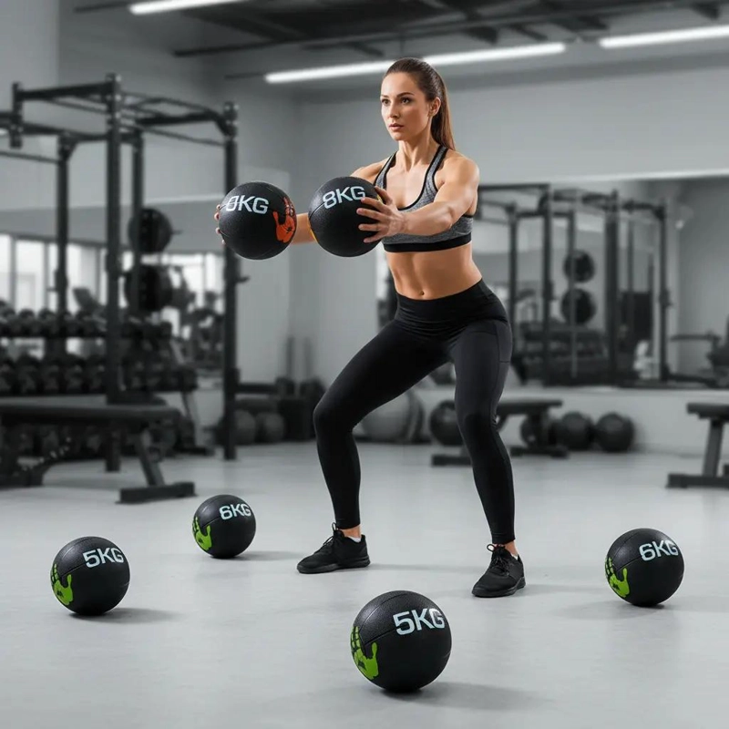 BALON MEDICINAL PARA ENTRENAMIENTO FUNCIONAL DE 3 KG CON SUPERFICIE ANTIDESLIZ - 4