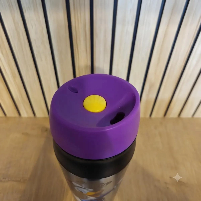 VASO TE RMICO DE ACERO Y PLASTICO CON BOTON PARA 450 ML - 2