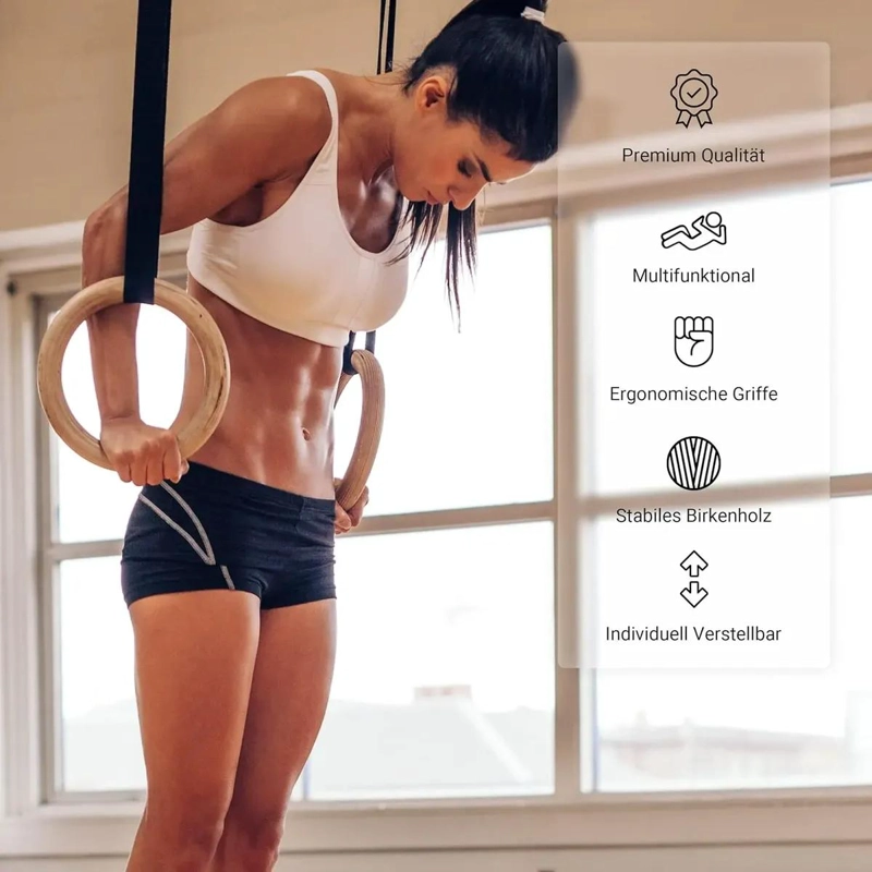 ANILLAS OLIMPICAS PARA FITNESS Y CALISTENIA CON CORREAS AJUSTABLES Y HEBILLAS - 2
