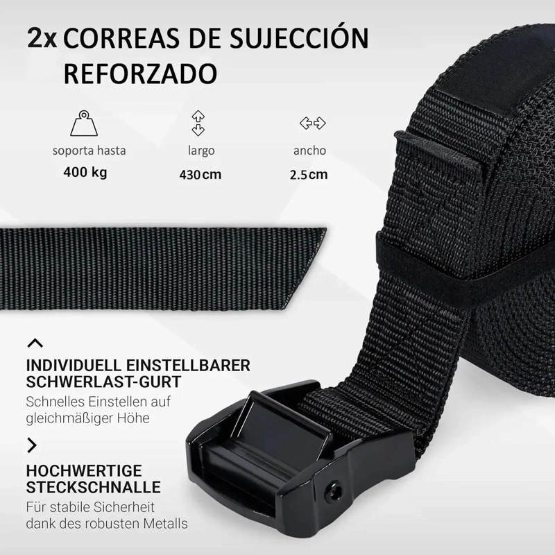 ANILLAS OLIMPICAS PARA FITNESS Y CALISTENIA CON CORREAS AJUSTABLES Y HEBILLAS - 4