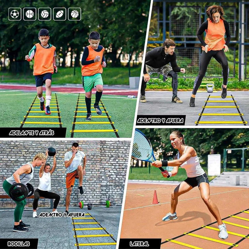 ESCALERA DE COORDINACION PLIOME TRICA PARA ENTRENAMIENTO DE AGILIDAD - 4