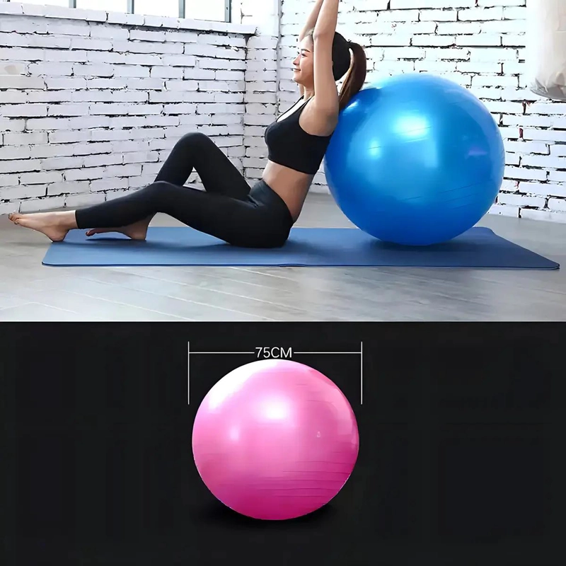 PELOTA DE PILATES Y YOGA DE 75 CM CON INFLADOR INCLUIDO - 3