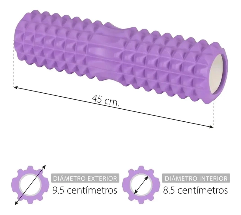 RODILLO PARA MASAJE Y YOGA DE ESPUMA DENSA COLOR INDIGO - 4
