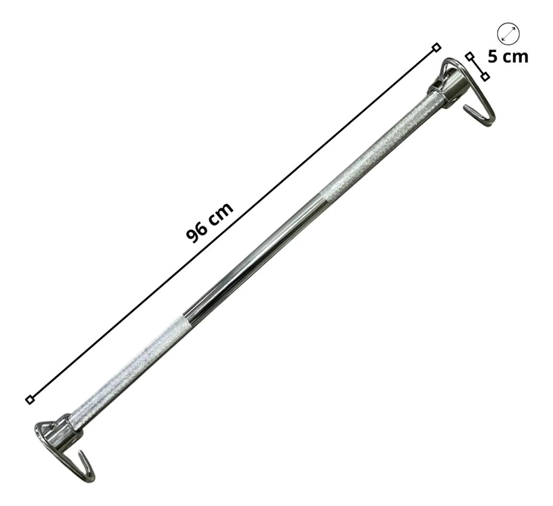 BARRA PARA BANDAS DE RESISTENCIA CON GANCHOS 96 CM PARA ENTRENAMIENTO FITNESS - 1
