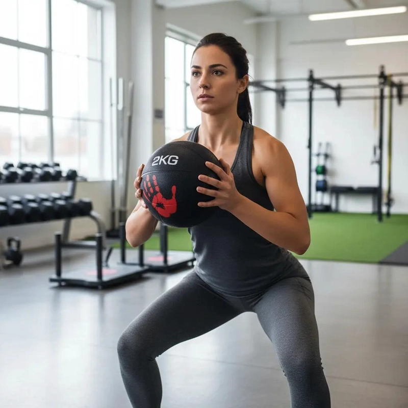 BALON MEDICINAL ANTIDESLIZANTE PARA ENTRENAMIENTO FUNCIONAL 2 KG - 4