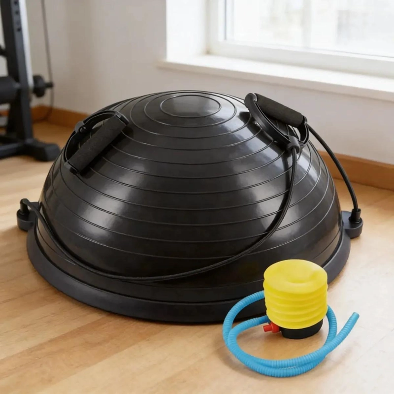 BALON BOSU CON INFLADOR Y MANILLAS PARA EJERCICIO - 1