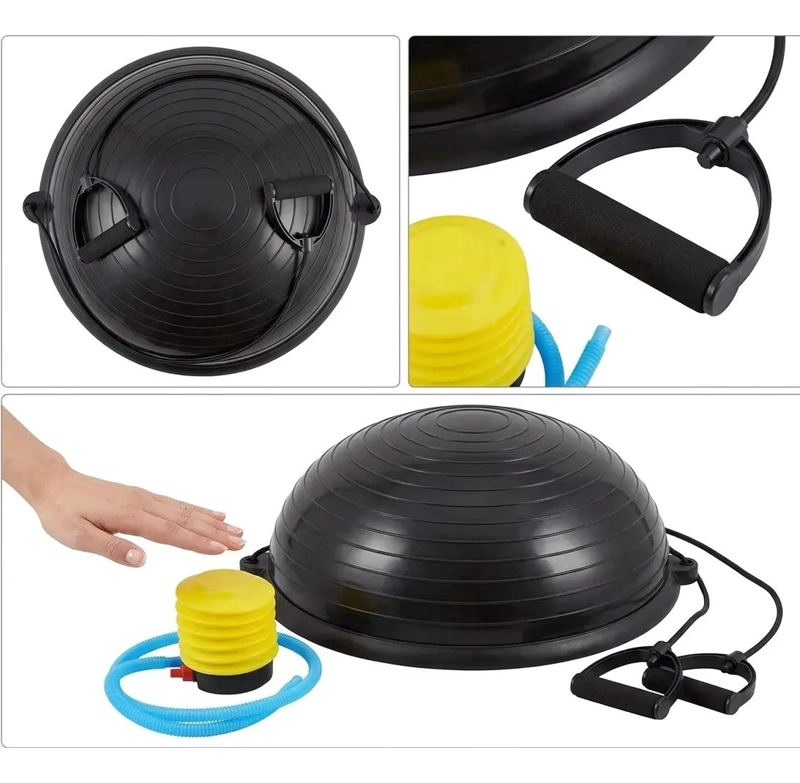 BALON BOSU CON INFLADOR Y MANILLAS PARA EJERCICIO - 2