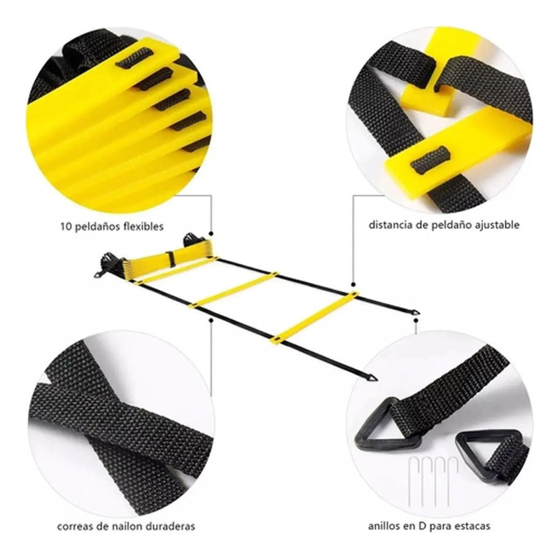 KIT DE ENTRENAMIENTO PARA COORDINACION DEPORTIVA CON ESCALERA - 3