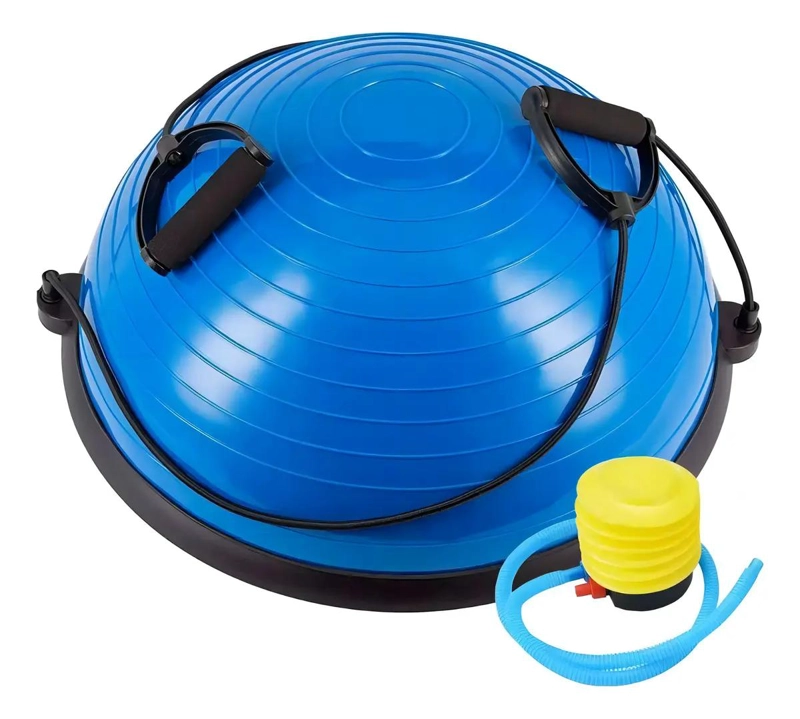 BALON DE EQUILIBRIO CON MANILLAS 60 CM COLOR AZUL PARA EJERCICIOS - 1
