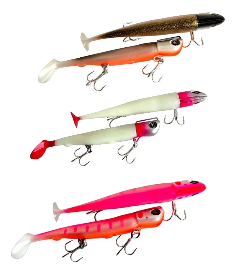 PACK DE 3 VINILOS DE PESCA CANDY TAIL DE 30 GRAMOS CON COLORES VARIADOS - 1