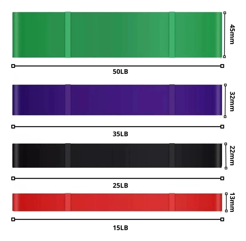 SET DE 4 BANDAS ELASTICAS CIRCULARES PARA EJERCICIOS DE RESISTENCIA Y CALISTENIA - 2