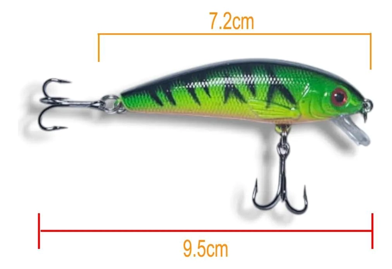 PACK DE 10 SEÑUELOS DE PESCA DE 7.2 CM PARA LENGUADO Y CORVINA - 3
