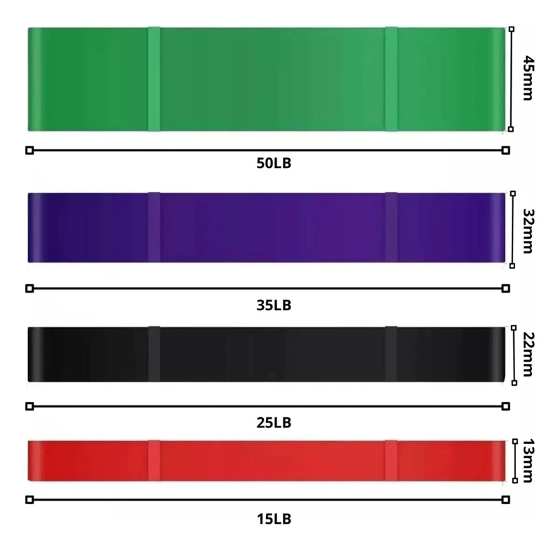 SET DE 4 BANDAS ELASTICAS PARA ENTRENAMIENTO DE RESISTENCIA EN CASA - 2