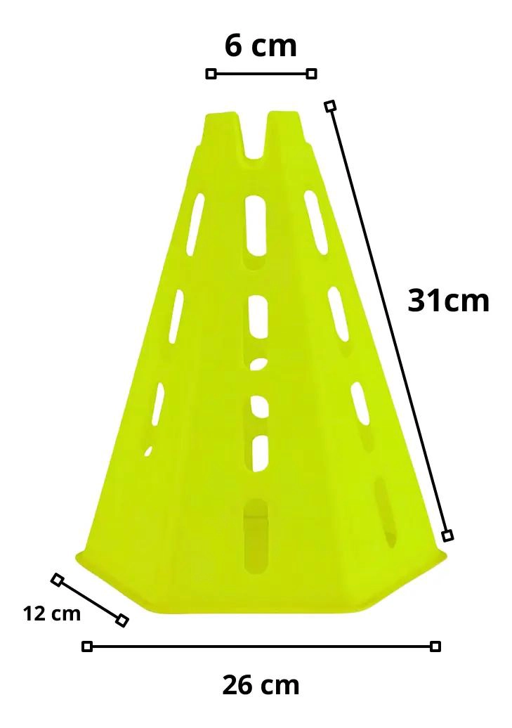 CONOS HEXAGONALES Y BARRAS PARA ENTRENAMIENTO DE FUTBOL 30CM Y 80CM - 3