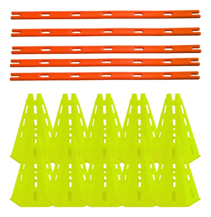 CONOS HEXAGONALES Y BARRAS PARA ENTRENAMIENTO DE FUTBOL 30CM Y 80CM - 4