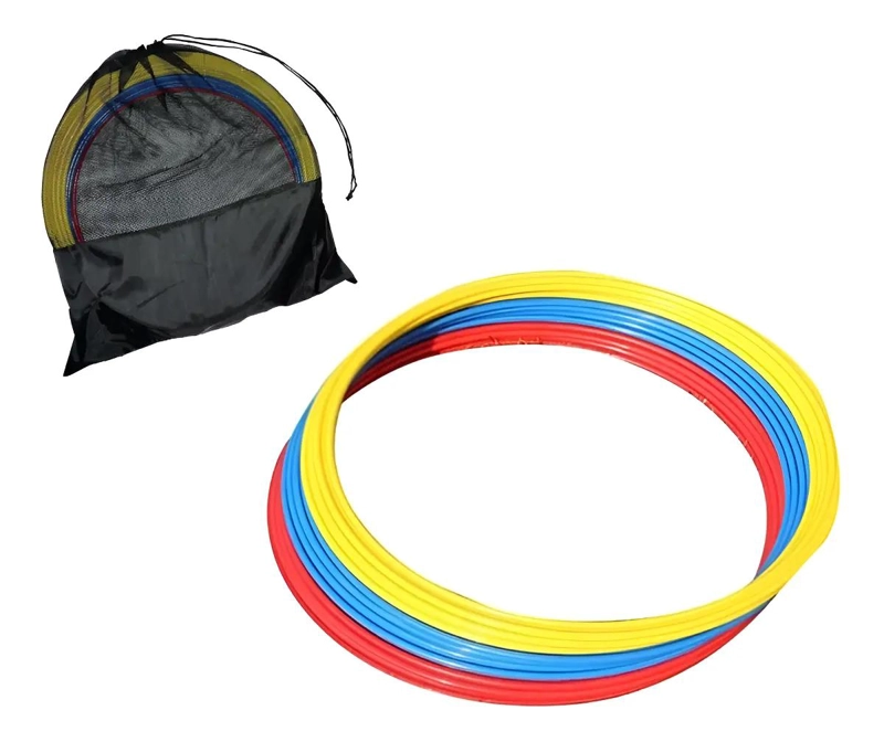 PACK DE 12 AROS DE AGILIDAD DE 40 CM CON BOLSO AMARILLO PARA ENTRENAMIENTO - 1