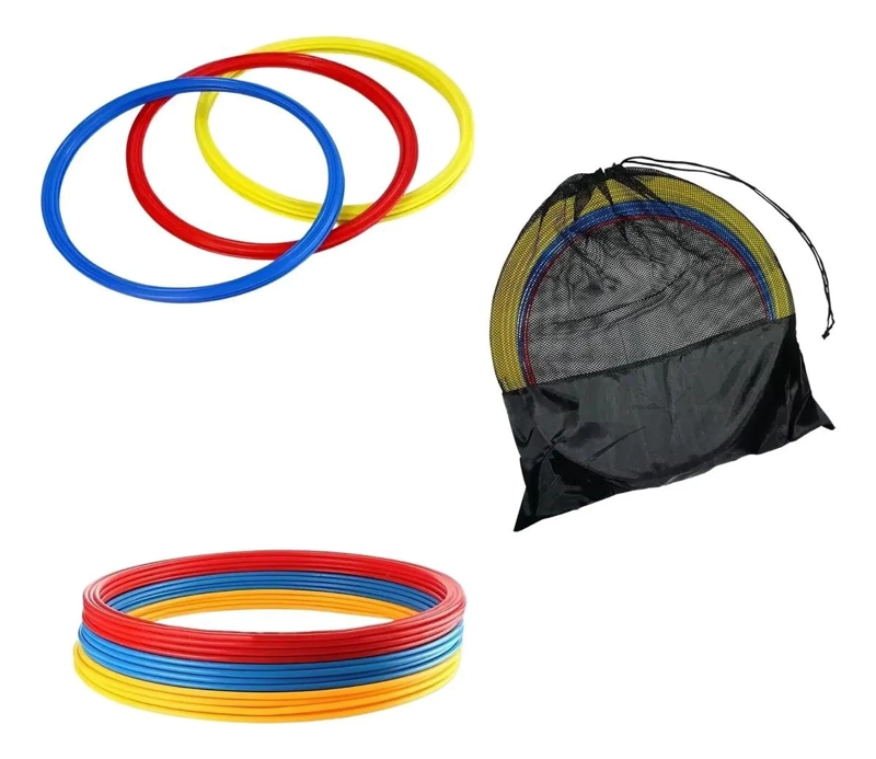 PACK DE 12 AROS DE AGILIDAD DE 40 CM CON BOLSO AMARILLO PARA ENTRENAMIENTO - 3