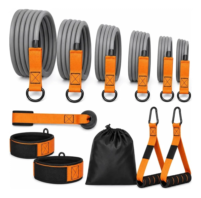 SET DE BANDAS ELASTICAS DE RESISTENCIA CON ACCESORIOS PARA FITNESS - 1