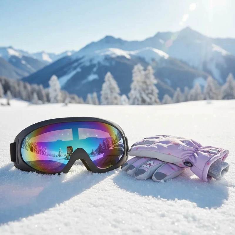 SET DE LENTES PARA NIEVE Y GUANTES TE RMICOS PARA NIÑOS DE 6 A 12 AÑOS - 1