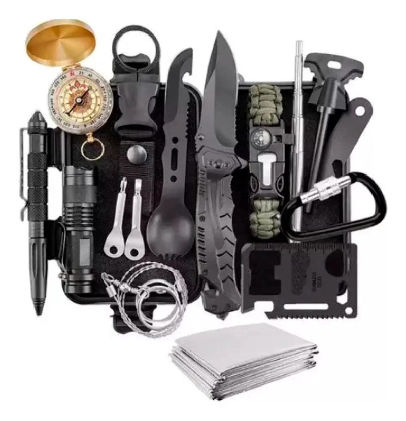 KIT COMPLETO DE HERRAMIENTAS ESENCIALES PARA CAMPING Y SUPERVIVENCIA - 1