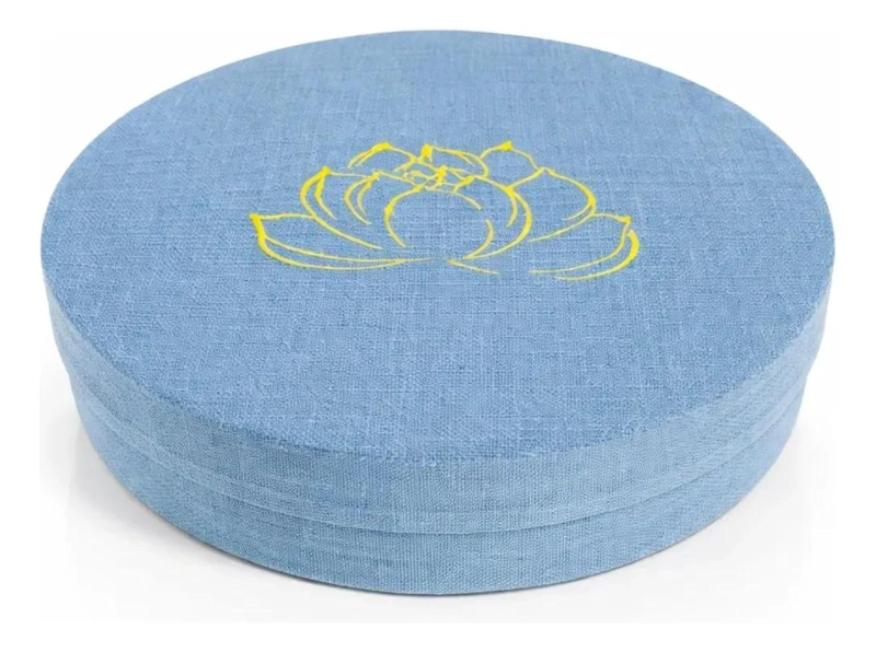 COJIN PARA MEDITACION Y YOGA COLOR CELESTE CON DISEÑO ERGONOMICO - 1