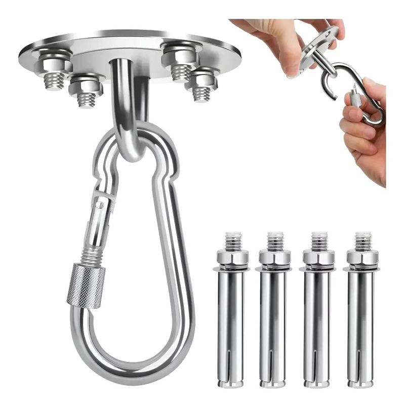 GANCHOS DE TECHO PARA SUSPENSION DE YOGA CON ALTA RESISTENCIA - 1