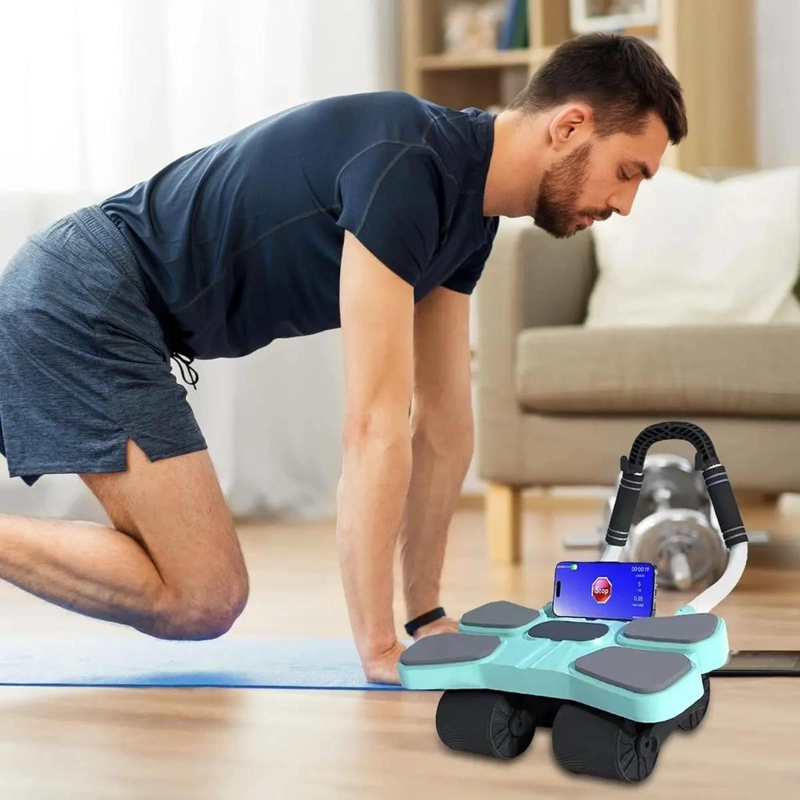 RUEDA DE ABDOMINALES CON CUATRO RUEDAS Y MANGO ERGONOMICO PARA EJERCICIO FITNESS - 2