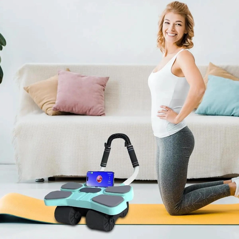 RUEDA DE ABDOMINALES CON CUATRO RUEDAS Y MANGO ERGONOMICO PARA EJERCICIO FITNESS - 3