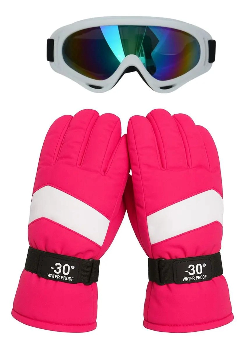 GUANTES IMPERMEABLES PARA ADULTO CON ANTIPARRAS PARA NIEVE Y LENTE TOR - 1