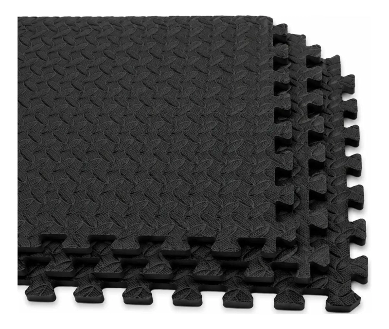 PACK DE 4 PISOS DE EVA NEGRO PARA GIMNASIA YOGA Y FITNESS RESISTENTES AL AGUA - 1