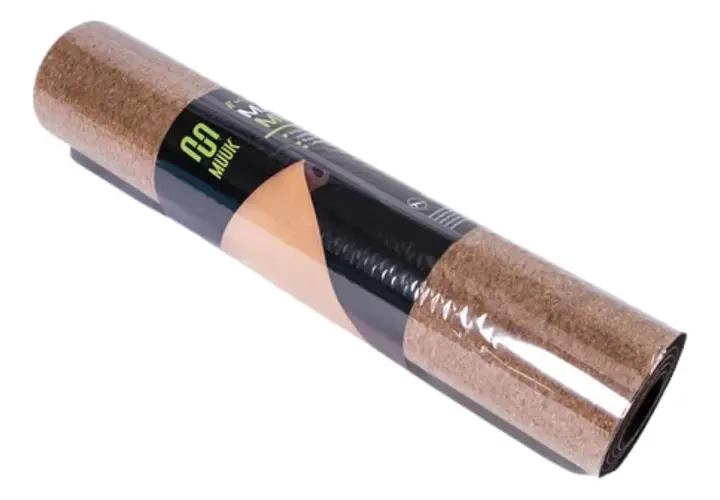 MAT DE YOGA DE CORCHO ANTIDESLIZANTE COLOR MARRON PARA EJERCICIOS - 1
