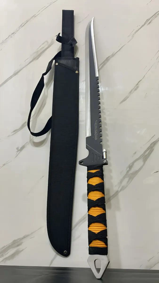 ESPADA DE ACERO INOXIDABLE CON FILO AFILADO Y FUNDA PROTECTORA - 1