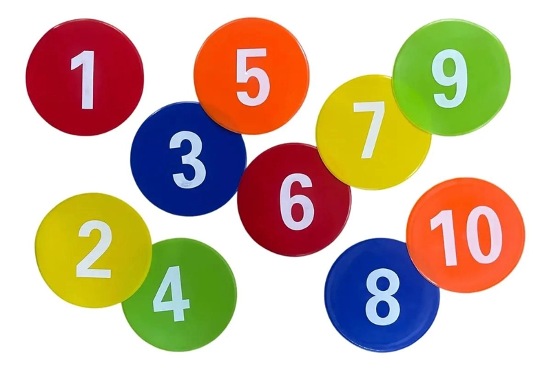 PACK DE 10 DISCOS PARA ENTRENAMIENTO DE AGILIDAD NUMERADOS DEL 1 AL 10 - 1
