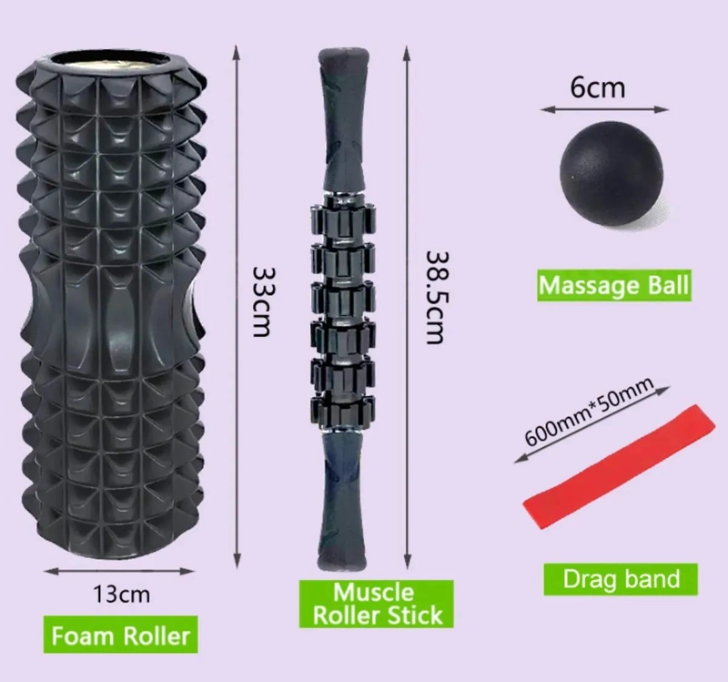SET DE 6 RODILLOS DE ESPUMA PARA MASAJE Y ELONGACION EN YOGA - 2