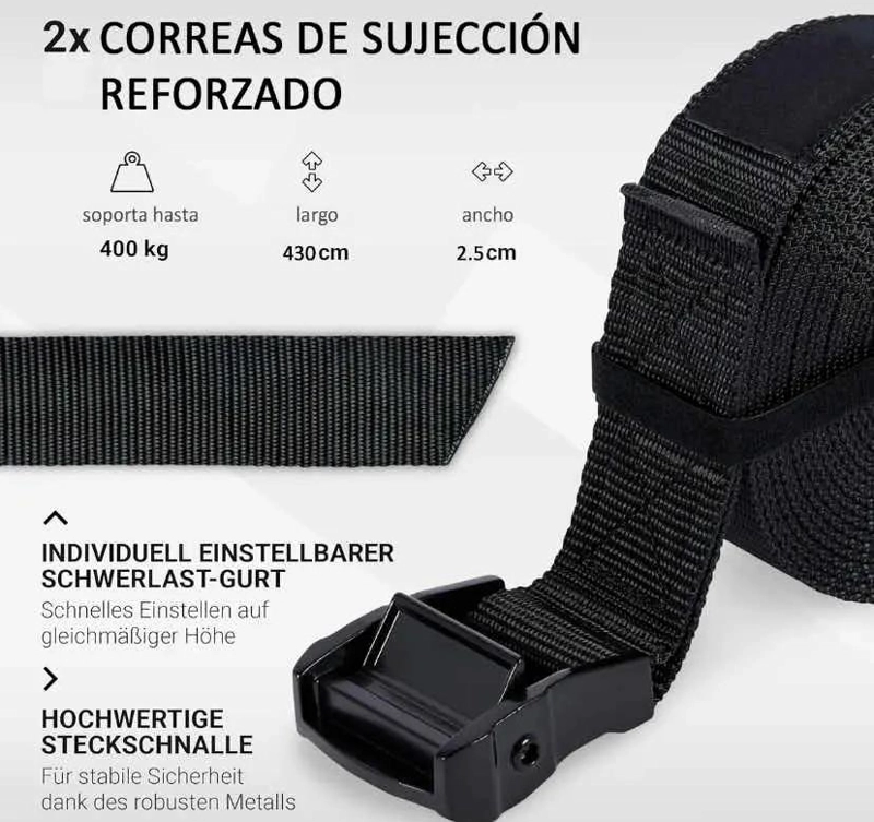 ANILLAS OLIMPICAS PARA FITNESS Y CALISTENIA CON CORREAS Y HEBILLAS RESISTENTES - 2