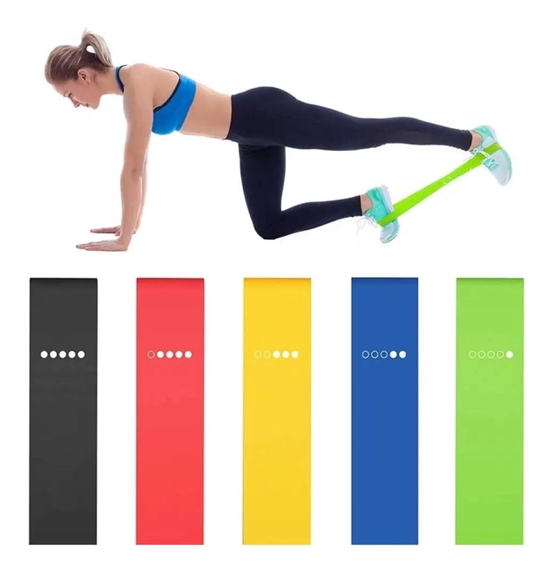 SET DE 5 CINTAS DE RESISTENCIA PARA YOGA EN LATEX NATURAL - 2