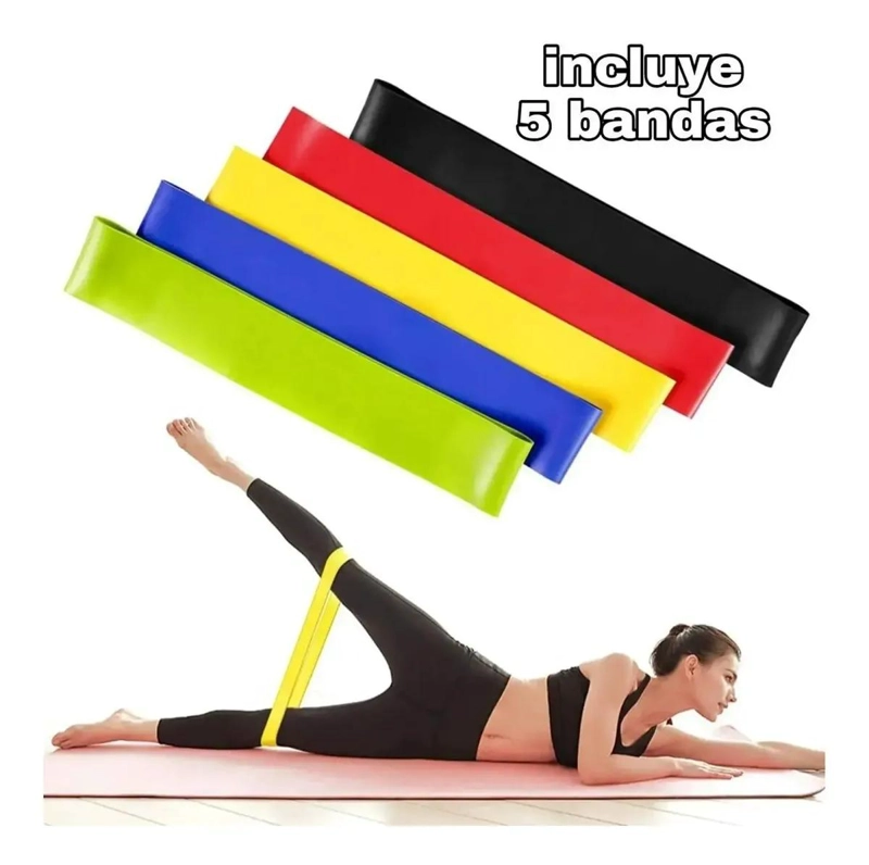 SET DE 5 CINTAS DE RESISTENCIA PARA YOGA EN LATEX NATURAL - 3