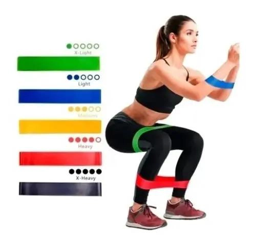 SET DE 5 CINTAS DE RESISTENCIA PARA YOGA EN LATEX NATURAL - 4