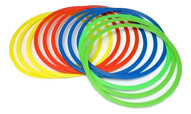 SET DE 10 AROS DE AGILIDAD DE 50 CM PARA ENTRENAMIENTO DEPORTIVO - 1